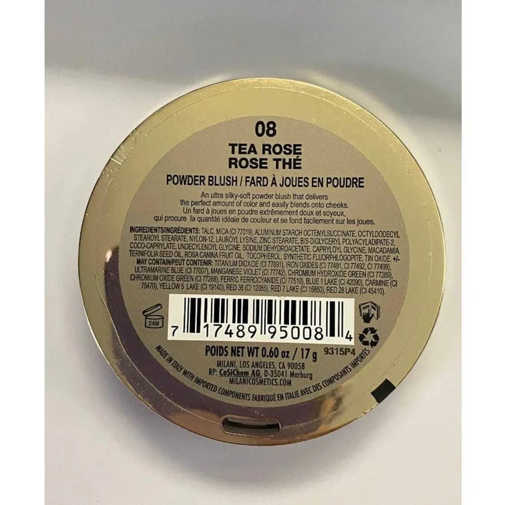 New Milani Tea Rose 08 Powder Blush 0.60 oz Ultra Silky Blush Easily Blends